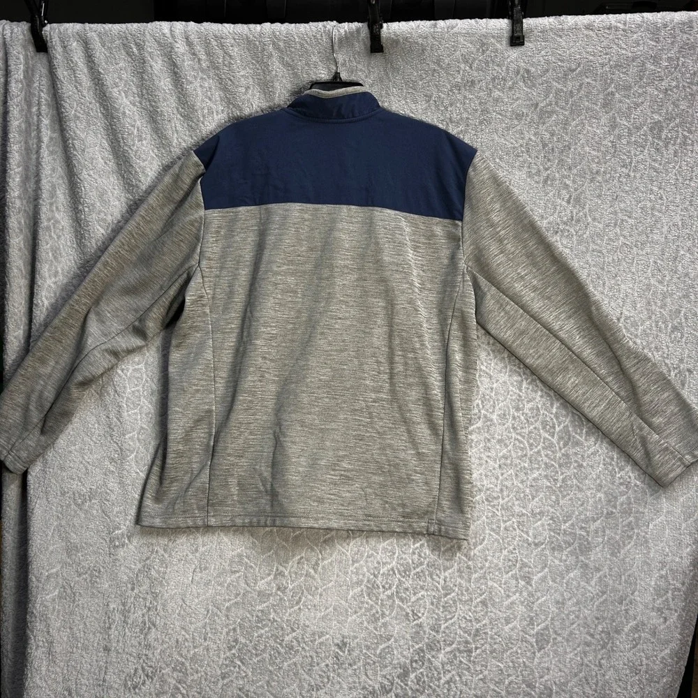 ORVIS Men's Full-Zip Jacket Grey Heather / Navy Yoke Stand Collar Zipper, XL‎